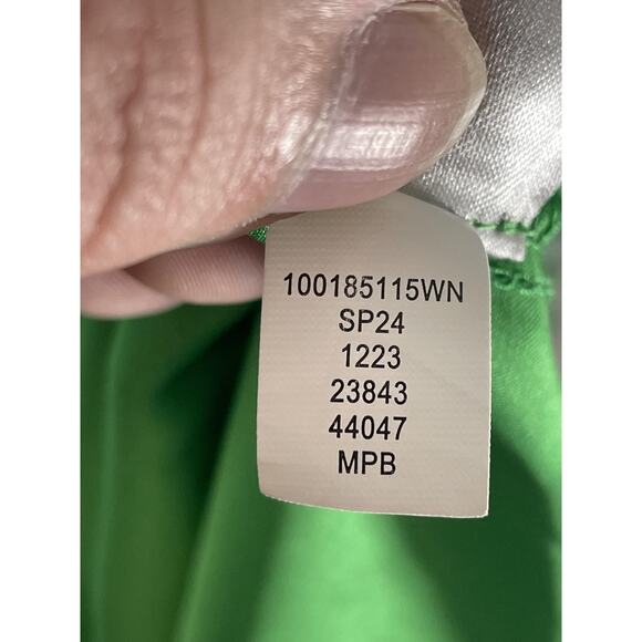 On 34th Dress Womens 3X Green Floral Maxi Puff Sleeve Smocked Waist Lined V Neck - Picture 8 of 10